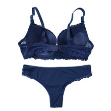Sexy Women Lace Embroidery Bra Set Underwire Push Up Bralette Thong Bottom Underwear Set Lingerie Suits Ropa Interior Mujer SM6