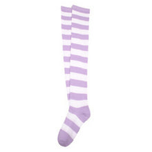 New Sexy Women Ladies Over the Knee Thigh High Striped Cotton StockingsSM6