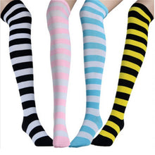 New Sexy Women Ladies Over the Knee Thigh High Striped Cotton StockingsSM6