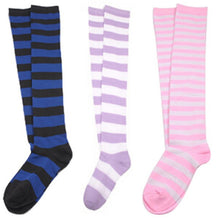 New Sexy Women Ladies Over the Knee Thigh High Striped Cotton StockingsSM6
