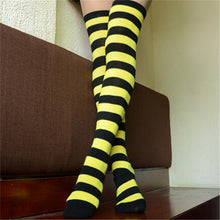 New Sexy Women Ladies Over the Knee Thigh High Striped Cotton StockingsSM6