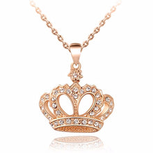 Silver Gold Plated Pendant Necklaces Rhinestone Crystal Crown Necklace Classic Chokers Necklace Jewelry For Women SM6