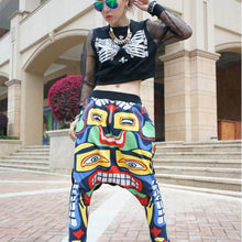 New Street Women Face Drop Croth Baggy Trousers Hip Hop Small Feet Dance Harem Pants SM6