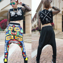 New Street Women Face Drop Croth Baggy Trousers Hip Hop Small Feet Dance Harem Pants SM6