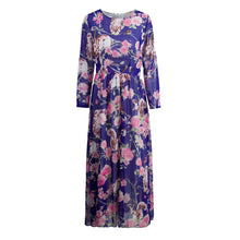 Beach Dress Women Boho Long Maxi Dress Floor Length O Neck Back Zipper Evening Party Dresses Vesitdos SM6