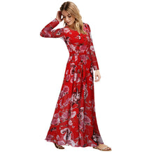 Beach Dress Women Boho Long Maxi Dress Floor Length O Neck Back Zipper Evening Party Dresses Vesitdos SM6