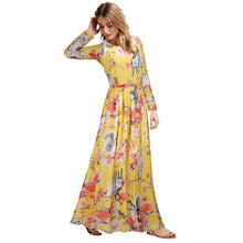Beach Dress Women Boho Long Maxi Dress Floor Length O Neck Back Zipper Evening Party Dresses Vesitdos SM6