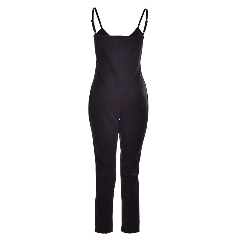 Women jumpsuit Solid Color Sleeveless Simple   Elegant Bodycon Playsuit SM6
