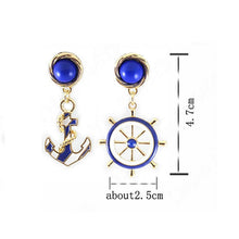 Vintage Brincos Gold Anchor Earrings Cute European   American Personality Drop Earings Women's Jewelry SM6
