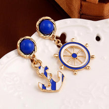 Vintage Brincos Gold Anchor Earrings Cute European   American Personality Drop Earings Women's Jewelry SM6