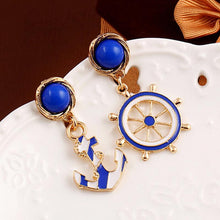 Vintage Brincos Gold Anchor Earrings Cute European   American Personality Drop Earings Women's Jewelry SM6