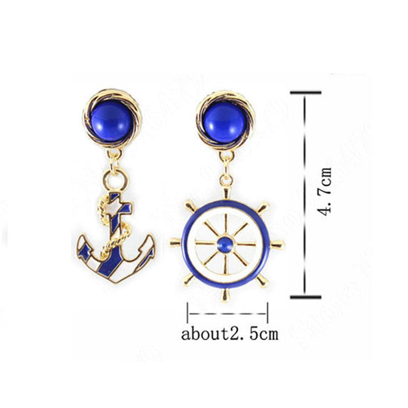 Vintage Brincos Gold Anchor Earrings Cute European   American Personality Drop Earings Women's Jewelry SM6