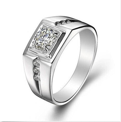 Vintage Chic Engagement Men Wedding Finger Rings Crystal Men Rings Jewelry Gifts S  SM6