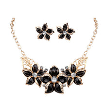 Woman Lady Party Oil Drop Flower Romantic WF Jewelry Set Necklace Earrings SM6