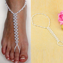 Women Beach Imitation Pearl Anklet Barefoot S al Foot Jewelry Chain Ankle Bracelet SM6