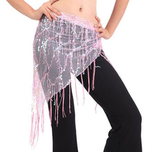 New Women Belly Dance Triangle Hand Make Sequin Tassles Mesh Hip Scarf Wrap 9 ColorsSM6
