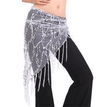 New Women Belly Dance Triangle Hand Make Sequin Tassles Mesh Hip Scarf Wrap 9 ColorsSM6