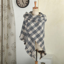 Women Blanket Oversized Tartan Plaid Scarf Wrap Shawl Poncho Jacket Coat Stole SM6