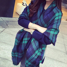 Women Blanket Oversized Tartan Plaid Scarf Wrap Shawl Poncho Jacket Coat Stole SM6