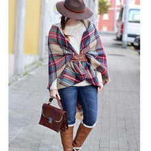 Women Blanket Oversized Tartan Plaid Scarf Wrap Shawl Poncho Jacket Coat Stole SM6