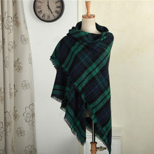 Women Blanket Oversized Tartan Plaid Scarf Wrap Shawl Poncho Jacket Coat Stole SM6