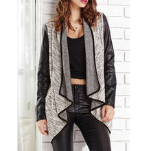 New Women Fashion Fall Pu Leather Long Sleeve Irregular Jacket Coat Outwear PY3 SM6
