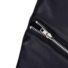 Women Faux Leather Leggings Slim Pants Elastic Stretch Skinny Pants Trousers Pencil Pants Black SM6