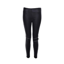 Women Faux Leather Leggings Slim Pants Elastic Stretch Skinny Pants Trousers Pencil Pants Black SM6