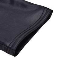 Women Faux Leather Leggings Slim Pants Elastic Stretch Skinny Pants Trousers Pencil Pants Black SM6