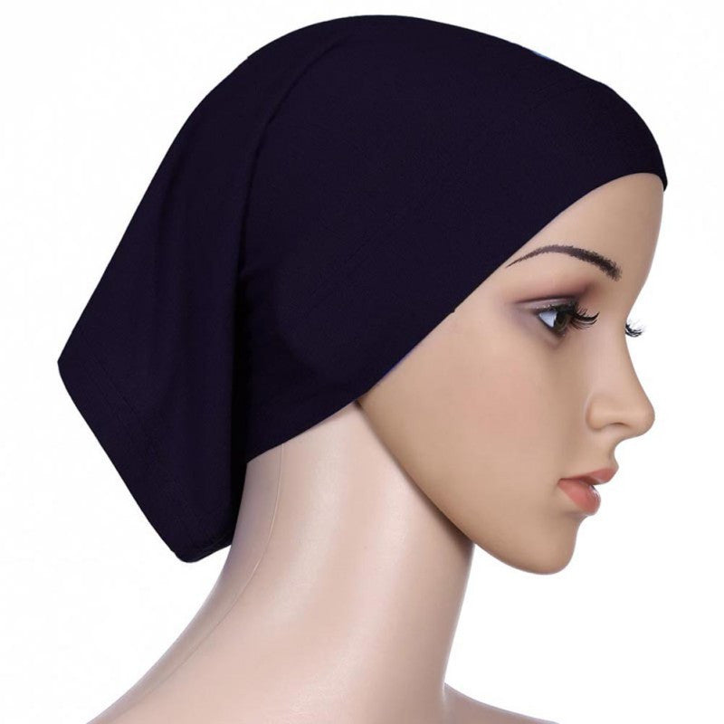 New Women Hijab Under Scarf Tuban Hair Bonnet Cap Bone Islamic Headscarf Head Cover 15 Colors PY4 SM6