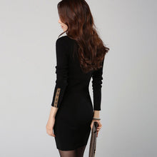New Women Long Sleeve Bodycon Dress Crew Neck Club Evening Party Mini DressesSM6