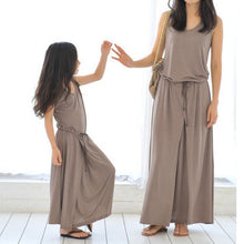 New Women Mother Daughter Matching Loose Dresses Girl Maxi Dress Clothes Outfit LE4 SM6
