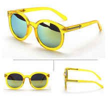 New Women Round Mirrored Lens Sunglasses Eyewear Plastic Frame Jelly Sun Glasses UV400SM6
