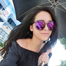 New Women Round Mirrored Lens Sunglasses Eyewear Plastic Frame Jelly Sun Glasses UV400SM6