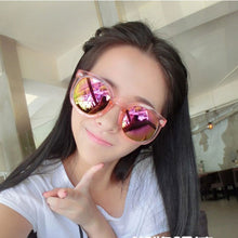New Women Round Mirrored Lens Sunglasses Eyewear Plastic Frame Jelly Sun Glasses UV400SM6