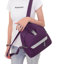 Women Small Nylon Backpack Leather Zipper Casual Waterproof Schoolbag Travel Bag BlackDark Blue School Bags For Teenagers SM6