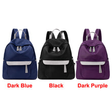 Women Small Nylon Backpack Leather Zipper Casual Waterproof Schoolbag Travel Bag BlackDark Blue School Bags For Teenagers SM6
