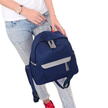 Women Small Nylon Backpack Leather Zipper Casual Waterproof Schoolbag Travel Bag BlackDark Blue School Bags For Teenagers SM6