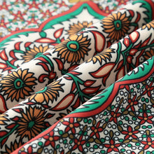 Women Vintage Shirt Dress Floral Print Tie Neck Half Sleeve Ethnic Boho Dress Loose Shift Mini Dress Red  SM6