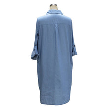 New Women's Casual Loose Short Mini Dress Denim Ladies Long Sleeve Shirt Dresses SM6