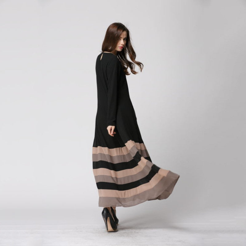 New Women's Sheer Chiffon Islamic Wear Abaya Jilbab Hijab Muslim Rainbow Dress PY3 SM6