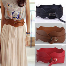 New Womens Girls Metal Buckle Irregular PU Leather Wide Waist Belt Waistband SM6