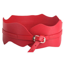 New Womens Girls Metal Buckle Irregular PU Leather Wide Waist Belt Waistband SM6