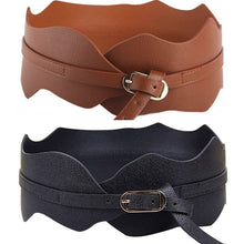 New Womens Girls Metal Buckle Irregular PU Leather Wide Waist Belt Waistband SM6