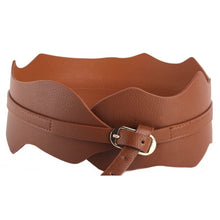 New Womens Girls Metal Buckle Irregular PU Leather Wide Waist Belt Waistband SM6