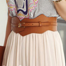New Womens Girls Metal Buckle Irregular PU Leather Wide Waist Belt Waistband SM6
