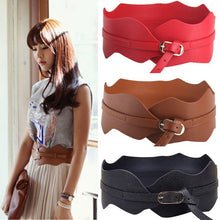New Womens Girls Metal Buckle Irregular PU Leather Wide Waist Belt Waistband SM6