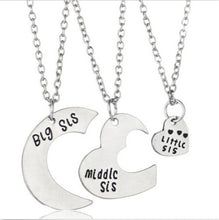 style broken heart 3 parts pendant necklace Sister Necklace Matching "Big middle Little "Sister Necklace Gift For Family SM6
