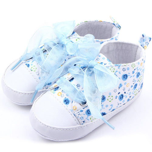born 0-12 Months Toddler Baby Girls Crib Shoes Soft Sole Anti-slip Floral Walk Sneaker First Walkers SM6