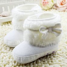 born 0-18Months Baby Girls White Bowknot Crib Shoes Toddler Soft Warm Snow Boots First Walkers SM6